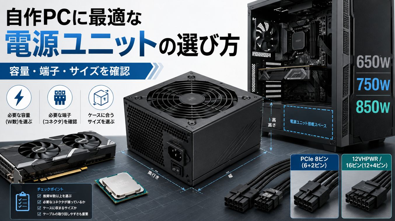 自作PC用電源の選び方｜容量・規格・必要な端子を解説 - 遊びごろPCゲーム