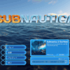 海を背景にSUBNAUTICAのロゴが表示されたタイトル画面